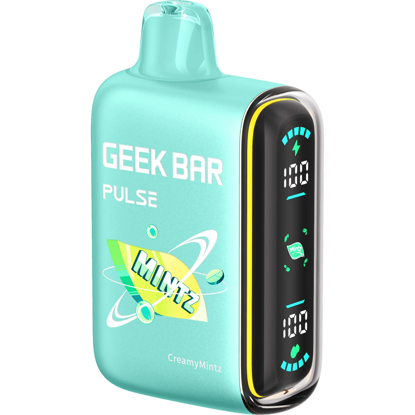 Geek Bar Pulse 15000 Creamymintz disposable vape blending creamy notes with refreshing mint for a velvety smooth vaping sensation.