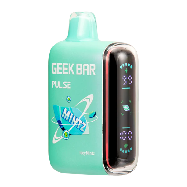 Geek Bar Pulse 15000 Iceymintz disposable vape featuring an invigorating icy mint flavor, perfect for a cool, refreshing puff.