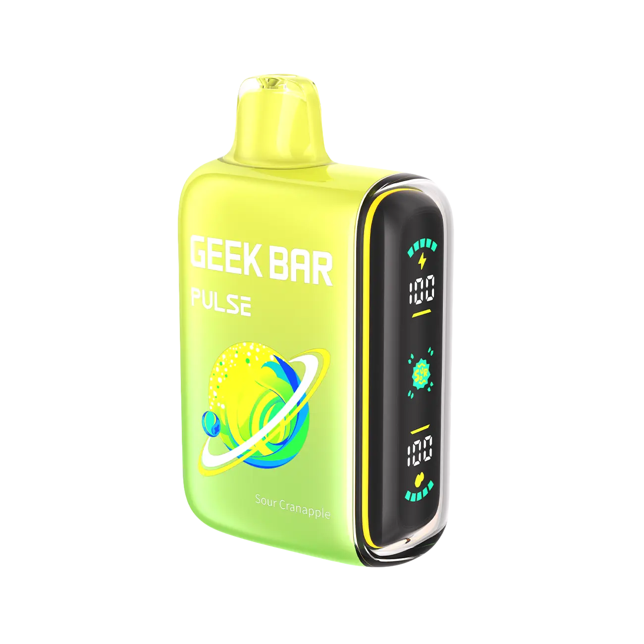 Geek Bar Pulse 15000 Sour Cranapple disposable vape blending tart cranberry with crisp sour apple for a bold, fruity flavor combination.