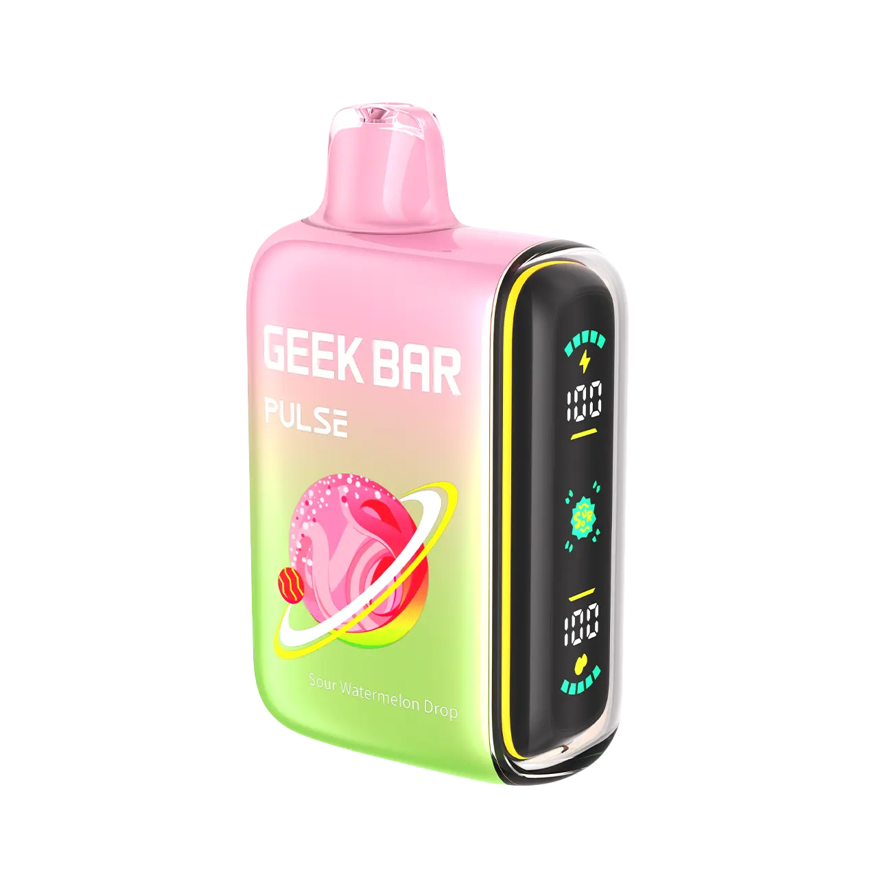Geek Bar Pulse 15000 Sour Watermelon Drop disposable vape featuring sweet watermelon flavors combined with a sour twist, refreshingly bold.