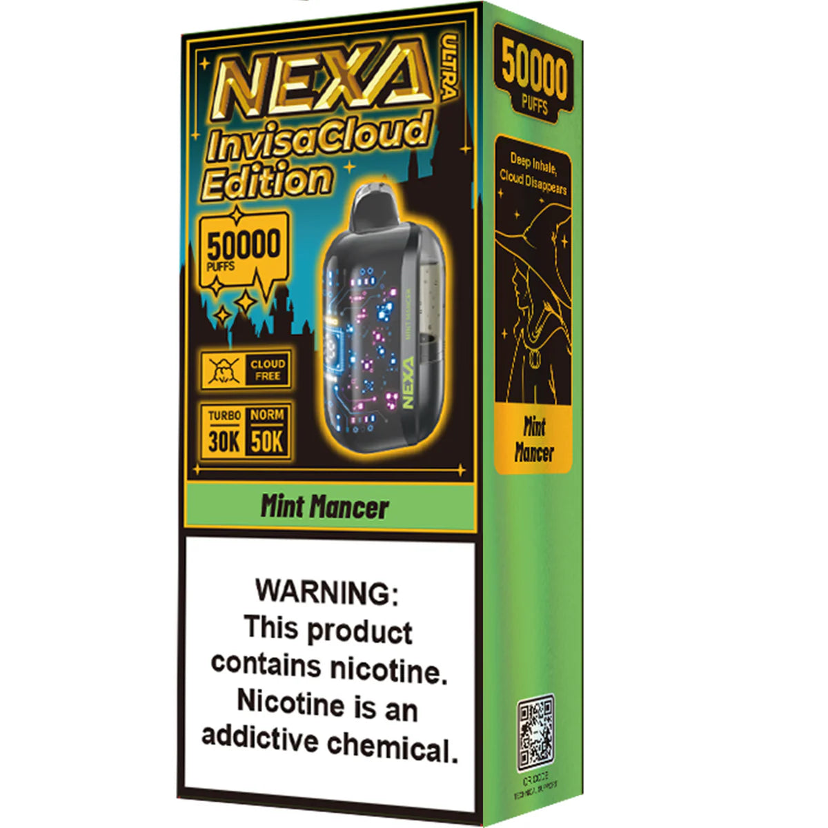 NEXA Ultra 50000 Disposable Vape Mint Mancer (Invisacloud Edition) flavor with chilling mint and a refreshing, weightless exhale.