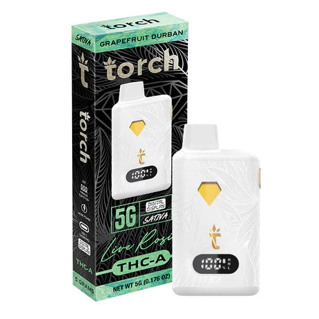 Torch THC-A Pressure 3.5g Grapefruit Durban flavor with citrusy grapefruit and earthy Durban undertones for a refreshing hit.