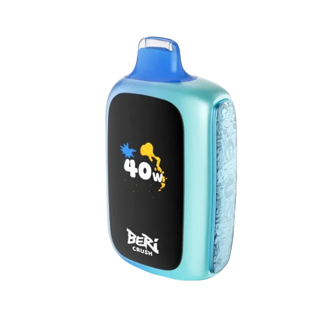 Beri Crush 50K Blue Razz Ice vape, tangy blue raspberry with cooling menthol finish.