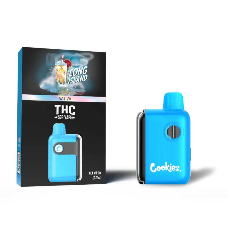 Cookies THC-A Disposable 5G Long Island (Sativa) flavor with a tangy, citrusy punch for an invigorating, energetic vape.