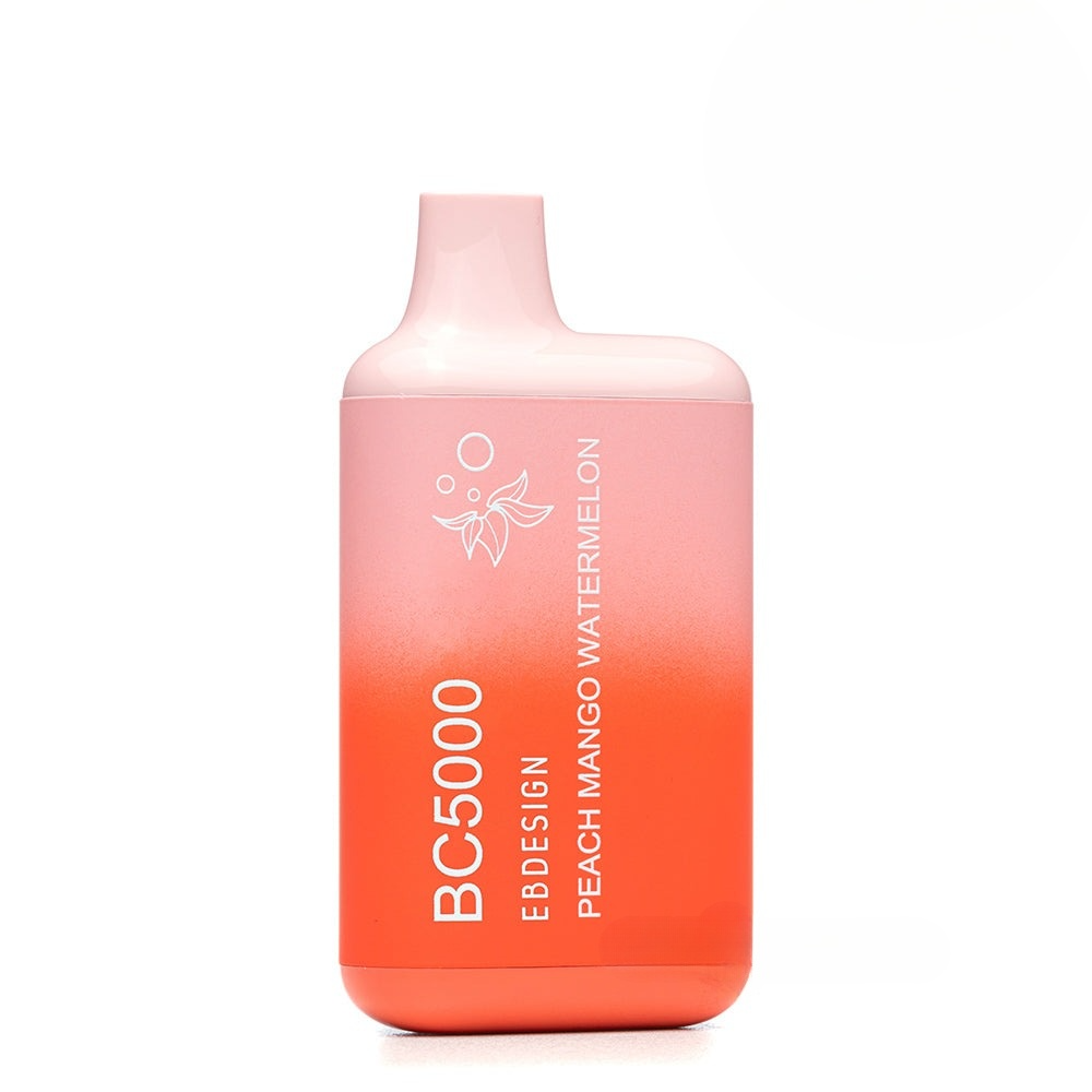 EB Create BC5000 0% Nicotine Disposable Vape Peach Mango Watermelon flavor with a sweet mix of juicy peach, mango, and watermelon.