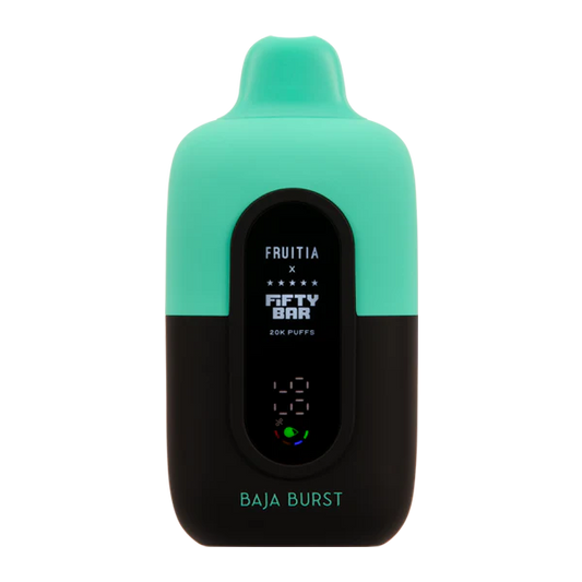 Fifty Bar 20K Disposable Vape Baja Burst flavor with a sweet, tropical citrus burst for a refreshing vape.