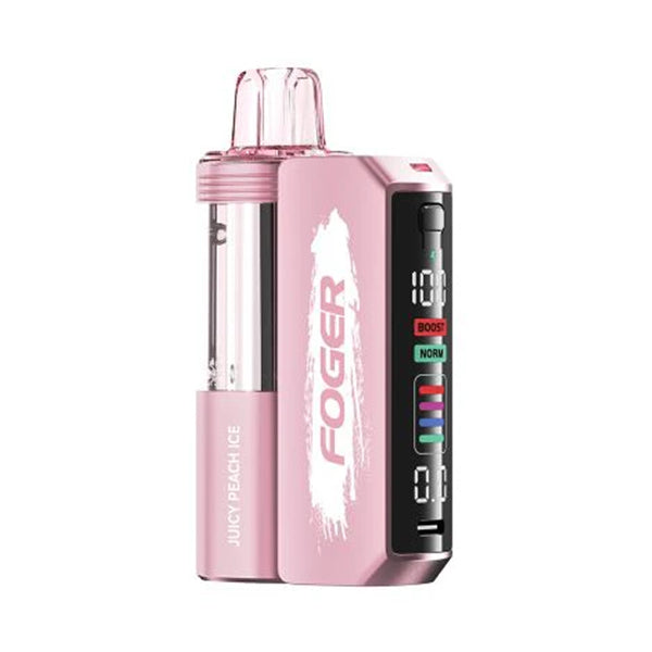 Foger Switch Pro 30K Disposable Juicy Peach Ice flavor with sweet peaches and a cool menthol finish for a refreshing experience.