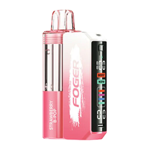 Foger Switch Pro 30K Disposable Strawberry B-Pop flavor with bubbly soda sparkle and ripe strawberry candy sweetness.