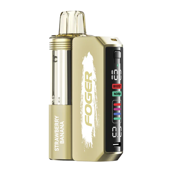 Foger Switch Pro 30K Disposable Strawberry Banana flavor with creamy banana and sweet strawberries for a smooth, tropical vape.