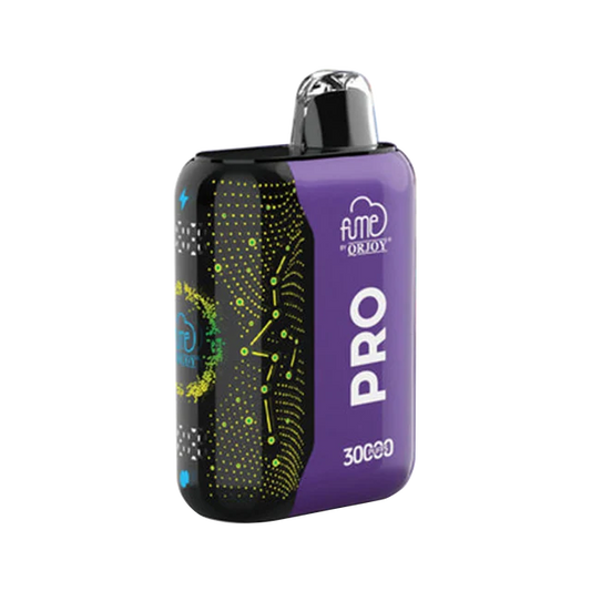 Fume PRO 30K Black Ice disposable vape featuring bold blackcurrant flavor chilled to icy perfection.