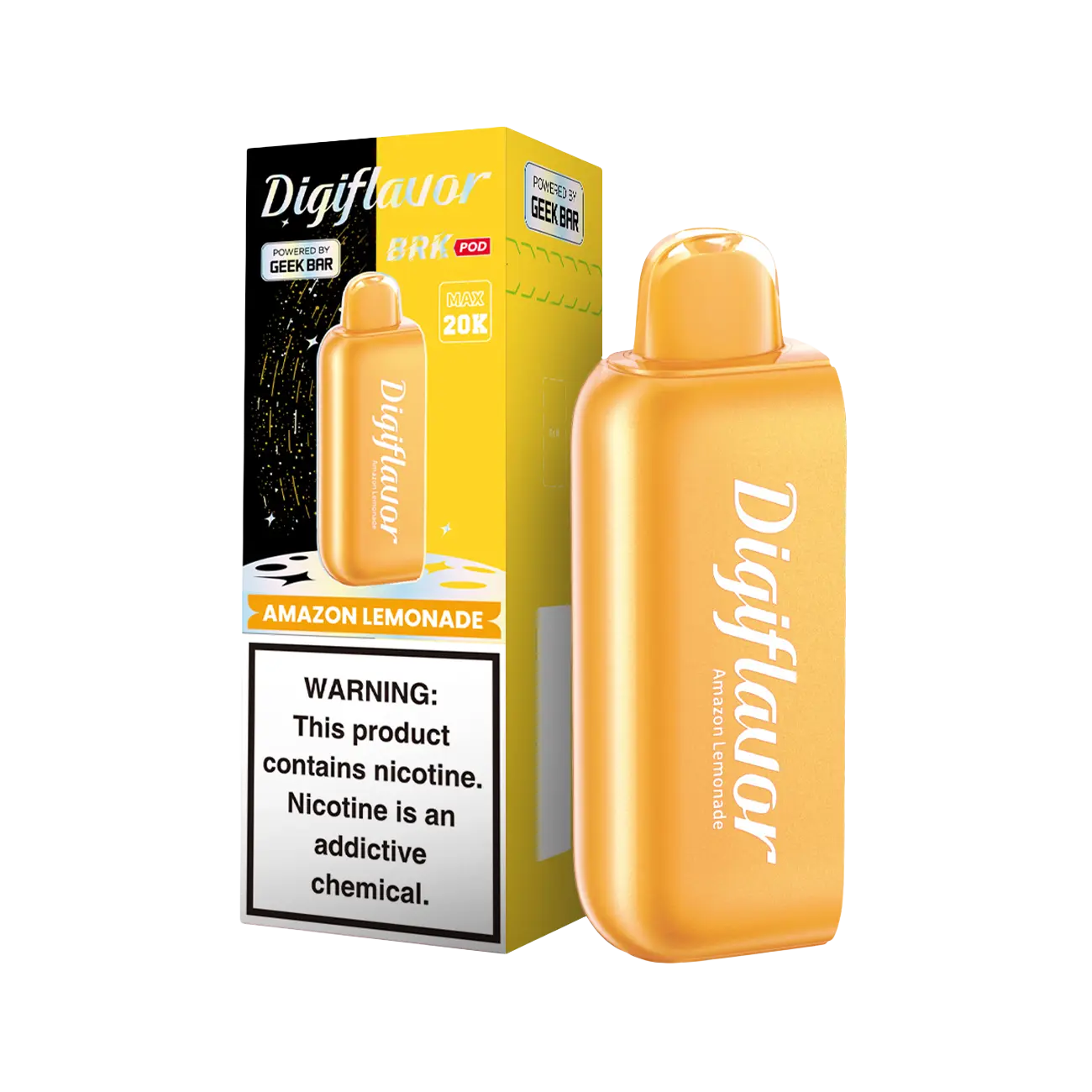 Geek Bar Digiflavor BRK 20000 Disposable Pod Amazon Lemonade flavor with citrusy lemonade and exotic tropical fruit notes.