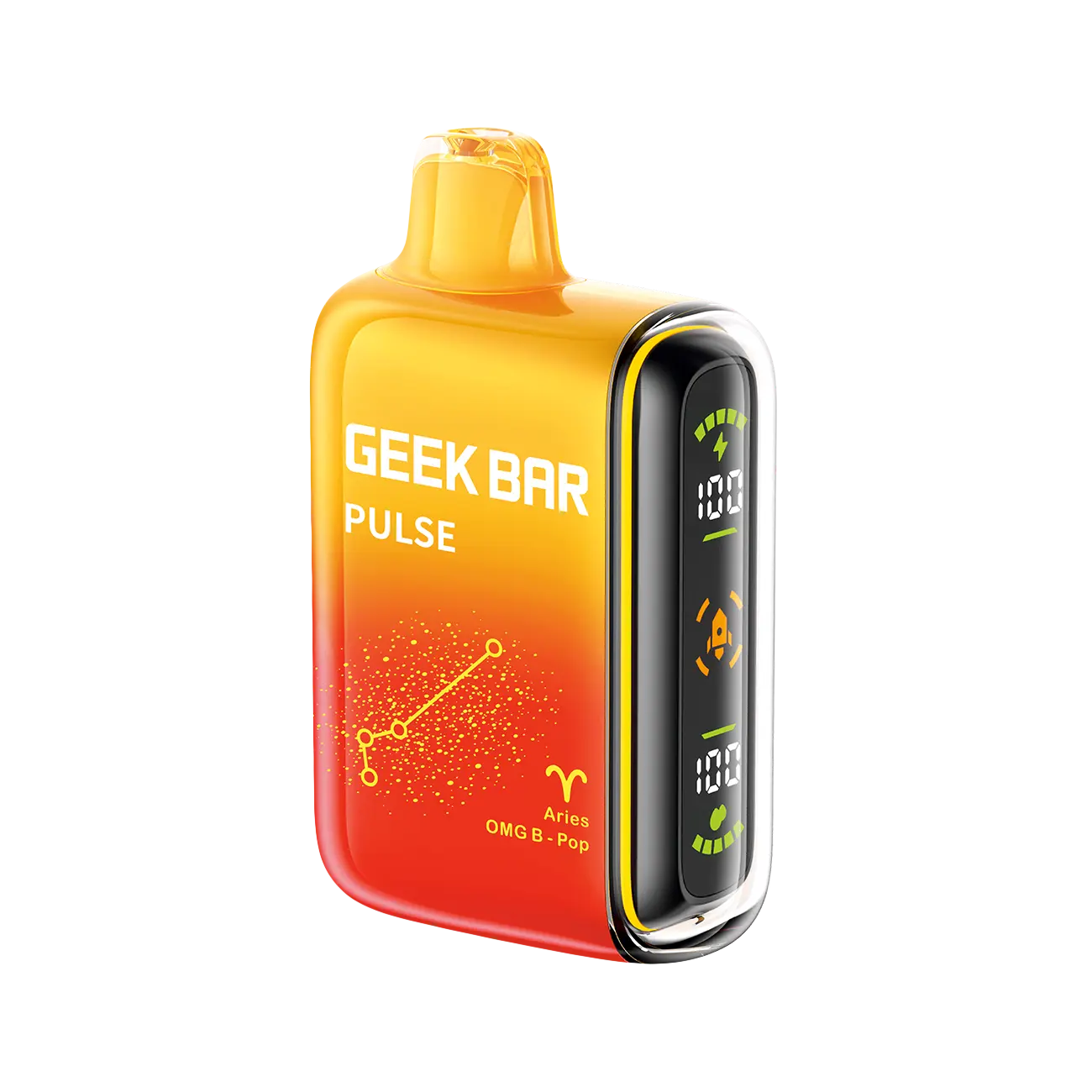 Geek Bar Pulse 15000 OMG Blow Pop (Aries Edition) disposable vape providing vibrant fruit candy flavors tailored specifically to Aries zodiac tastes.