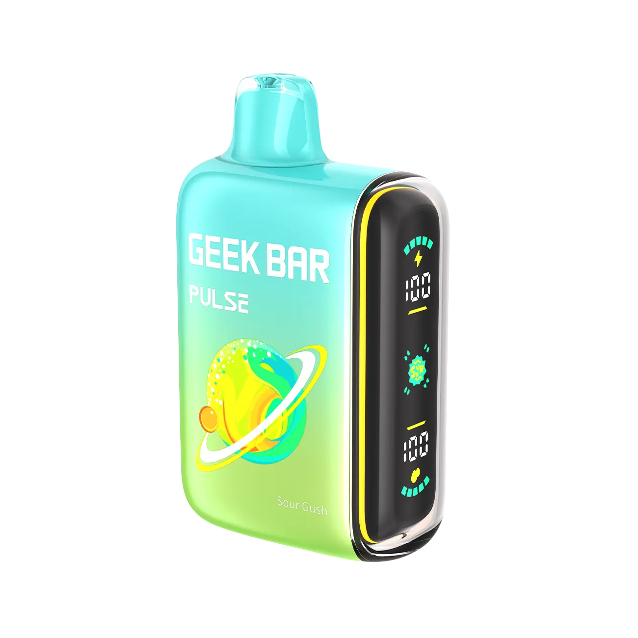 Geek Bar Pulse 15000 Sour Gush disposable vape providing an explosion of sour fruit flavors, reminiscent of classic sour candy treats.