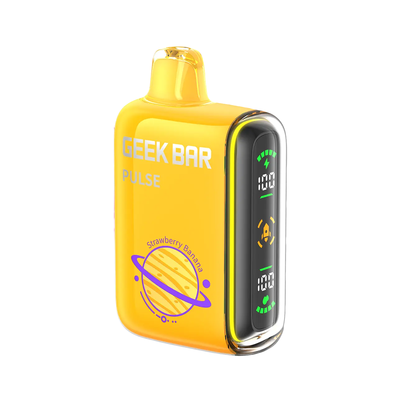Geek Bar Pulse 15000 Strawberry Banana disposable vape with smooth vapor and rich flavor for a premium vaping experience.
