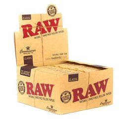 Raw Classic Connoisseur King Size Slim Rolling Papers + Tips 24ct Box