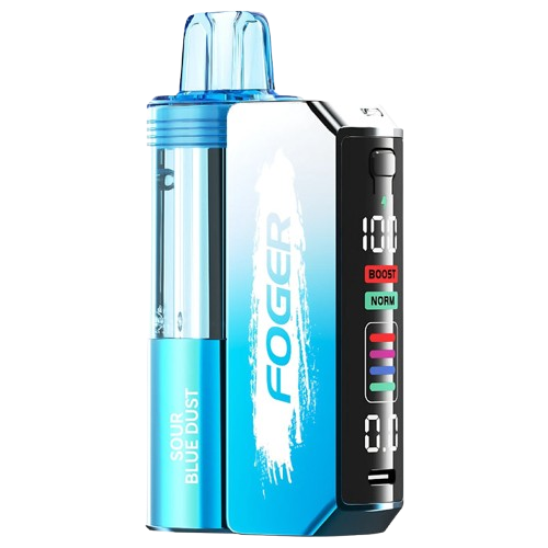 Foger Switch Pro 30K Disposable Sour Blue Dust flavor with tangy blue raspberry and sour sugar rush for a bold, zesty hit.