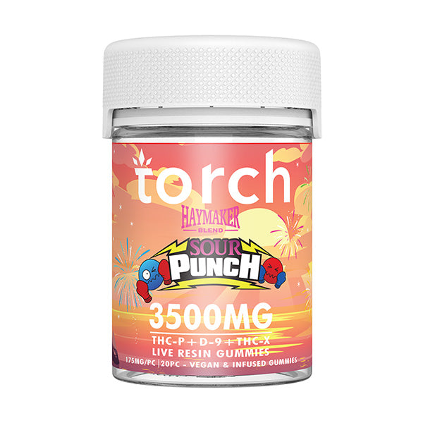 Torch Haymaker Gummies 3500mg Sour Punch flavor with the perfect blend of sour candy for a tangy, refreshing experience.