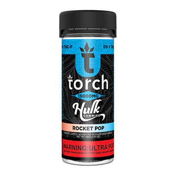 Torch Hulk Gummies 15k Rocket Pop flavor with a nostalgic candy mix of fruity flavors for a sweet, fun vape.