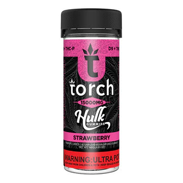 Torch Hulk Gummies 15k Strawberry flavor with sweet, ripe strawberries for a smooth, fruity experience.