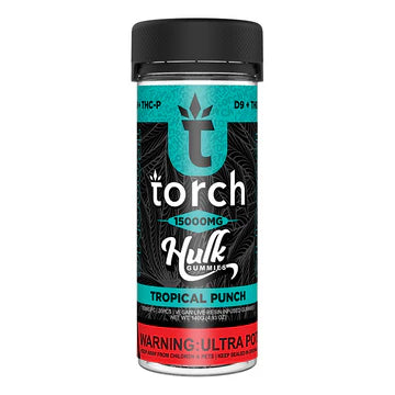 Torch Hulk Gummies 15k Tropical Punch flavor with a delicious blend of tropical fruits for a refreshing, sweet vape.