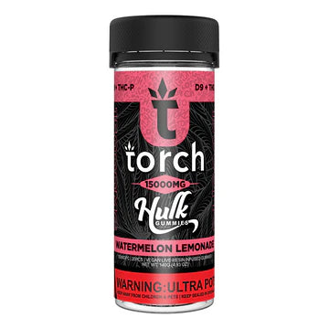Torch Hulk Gummies 15k Watermelon Lemonade flavor with juicy watermelon and zesty lemonade for a sweet and tangy vape.