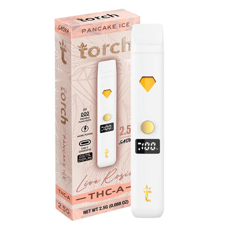 Torch Live Rosin THC-A 2.5g Pancake Ice flavor with sweet pancake notes and a cool menthol finish.