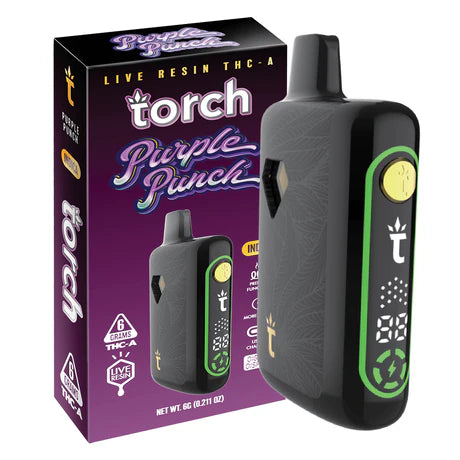 Torch Pulse Live Resin THC-A 6g Purple Punch flavor with sweet berries and a smooth, relaxing punch.