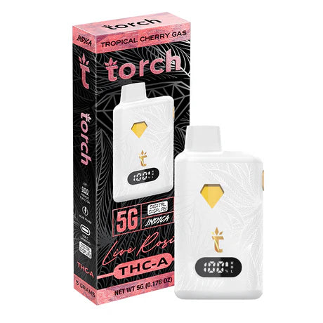 Torch THC-A Pressure 3.5g Tropical Cherry Gas flavor with bold cherry notes and tropical fruits for a powerful vaping experience.