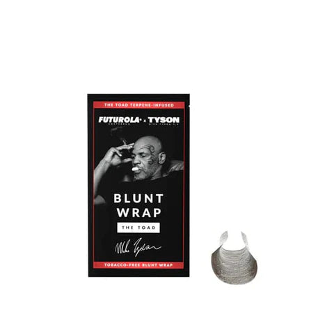 Tyson 2.0 X Futurola single pack terpene-infused blunt wrap, endorsed by Mike Tyson for aromatic flavor and slow-burning quality.